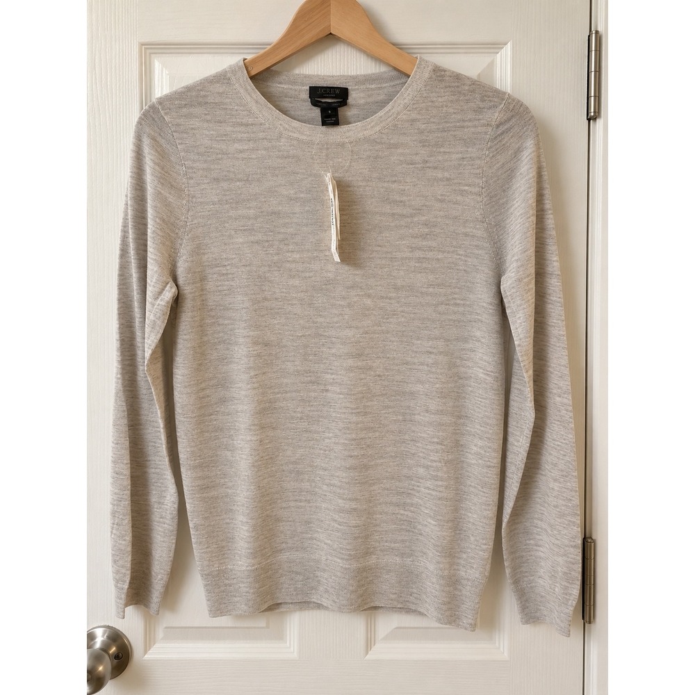 J.Crew Collection NWT 100% Italian Cashmere Featherweight Sweater Gray Size S